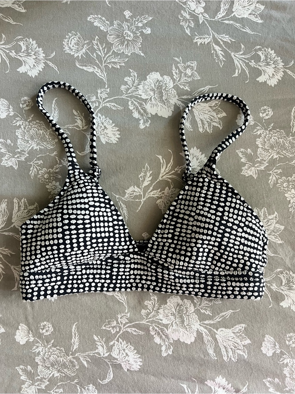 aerie Black & White Polka Dot Bralette Bikini Top